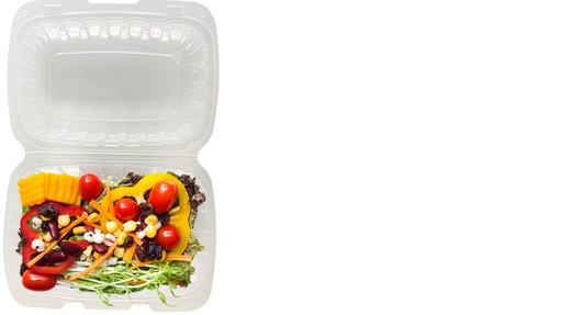 Empress PP Hinged Container Vented Clear 9" x 9" 3 ECLPPHL-91 1 Compartment 150/cs