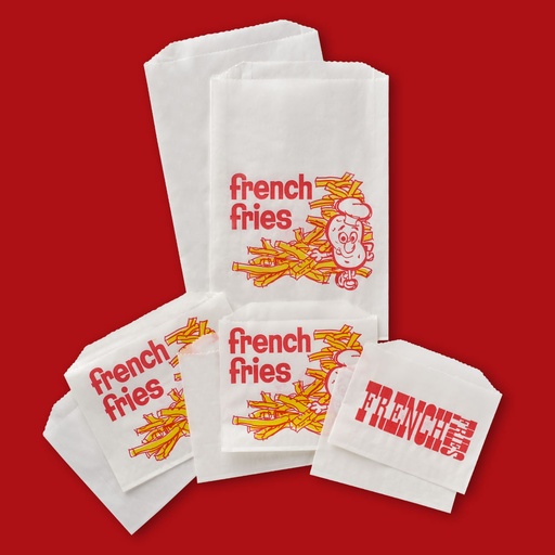 Fischer Plain French Fry Bag 5.5" x 1" x 8" 2000 / cs 608-FF2