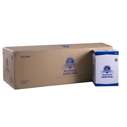 Empress E211TRW Jmbo Straw Paper Wrpd 7.75" Clear Boxed 5000ct