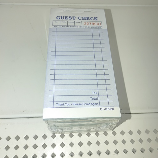 Guest Checks - Paper, Carbonless, 2-part 7000 Ct